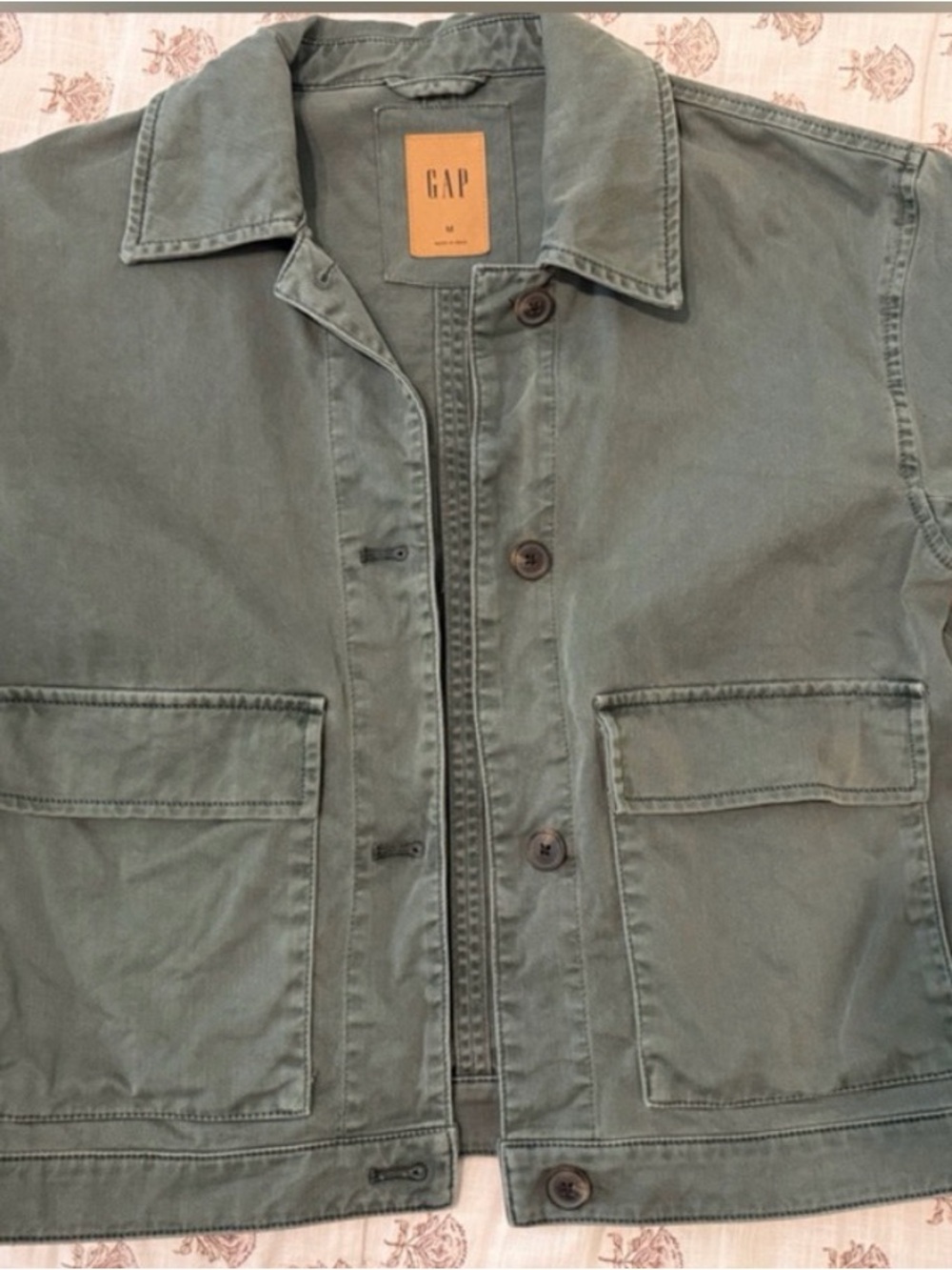 GAP cropped Olive Utility Shirt Jacket